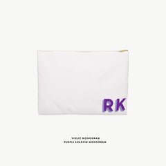 white canvas small monogram monogram Custom Makeup Bag set, monogram Bridesmaid Gift, Bridal Party Gifts, personalized monogram bag