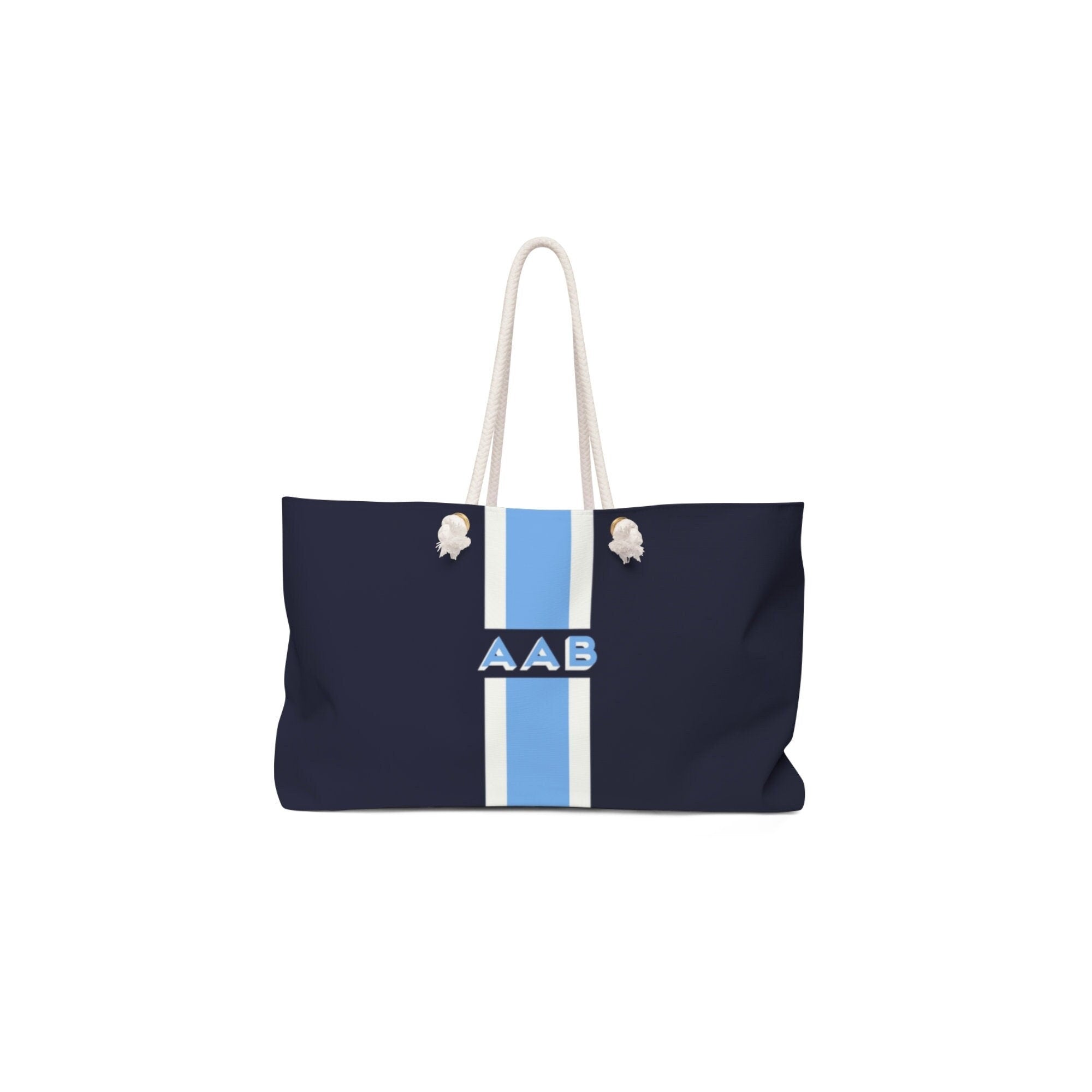 Navy Monogram Shadow Monogram Beach Bag Weekender Bag Personalized Travel Tote Initial Bridesmaid Gift Bridal Gift Tote Cute