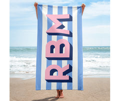 shadow monogram striped Custom Beach towels, Personalized beach towel, Personalized Bridesmaid Gift, personalized bachelorette party gifts