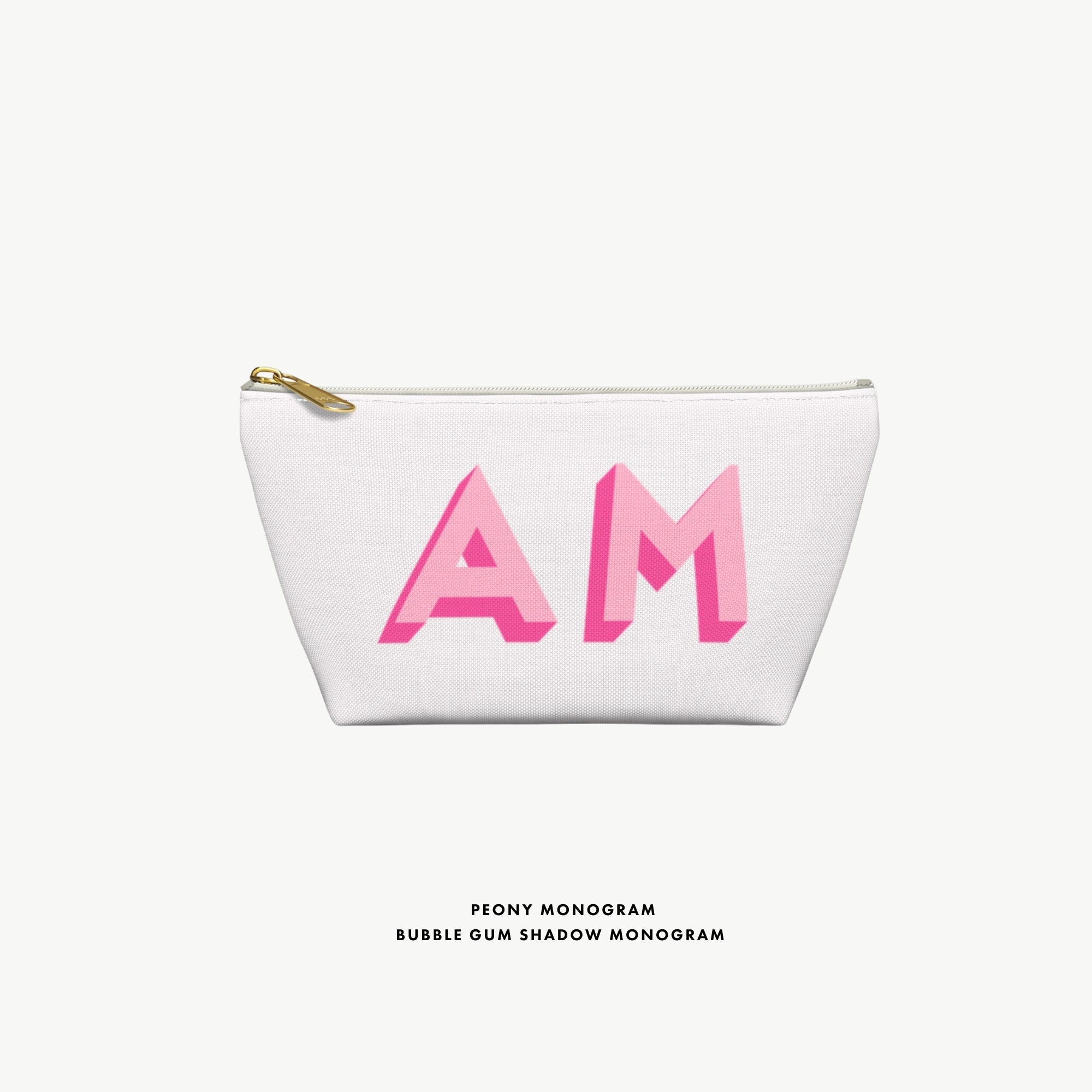 white canvas shadow monogram accessory pouch set personalized makeup bag initial cosmetic bridesmaid gifts canvas makeup monogrammed bag