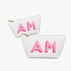 white canvas shadow monogram accessory pouch set personalized makeup bag initial cosmetic bridesmaid gifts canvas makeup monogrammed bag