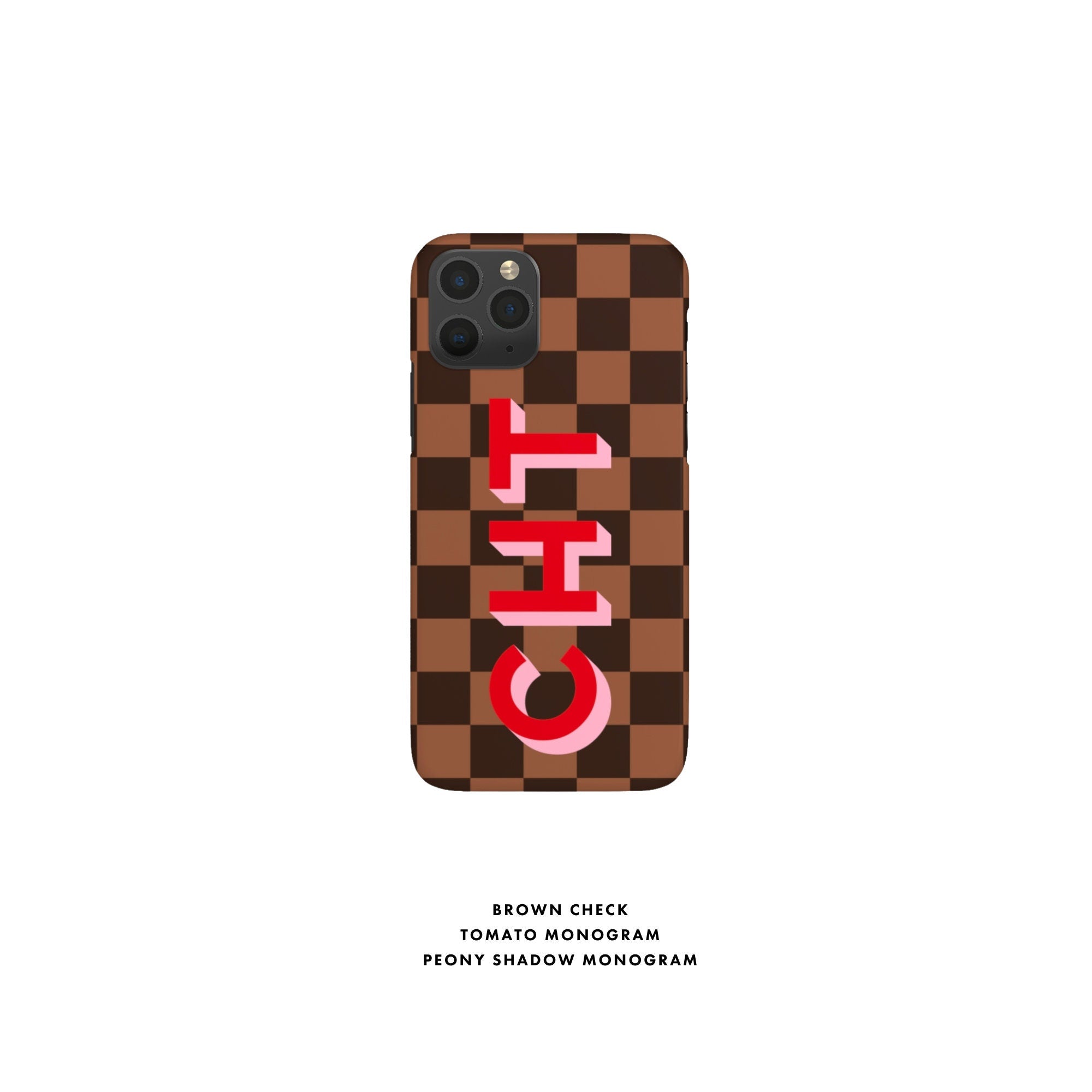 Check Shadow Monogram Personalized Name Initial iPhone 12 Case Checkered Custom iPhone 13 Pro Case iPhone 11 XS 8 7 Plus XR Samsung Galaxy