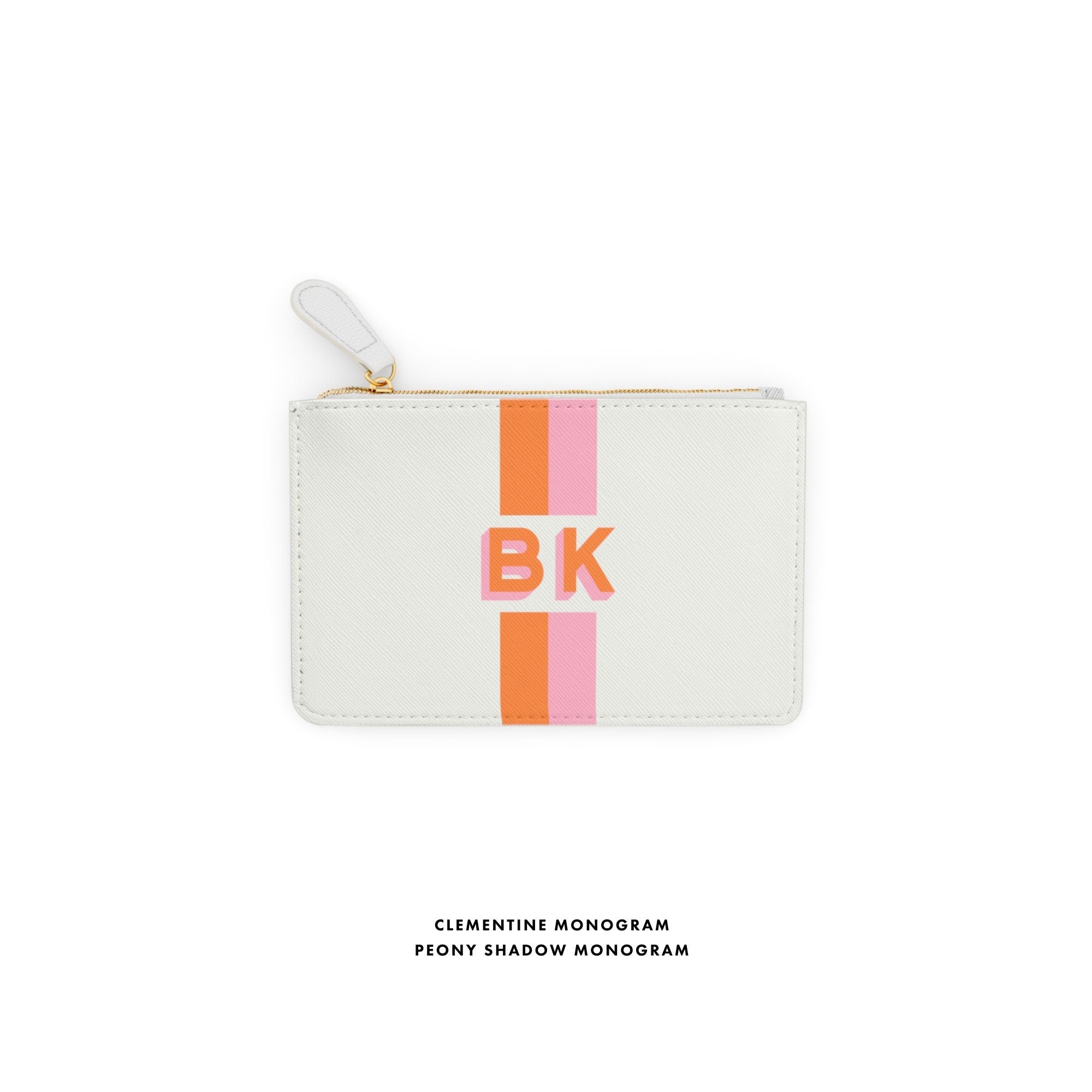 Shadow Monogram stripe white Leather coin purse monogram wallet personalized wallet custom monogram wallet saffiano vegan gifts for her