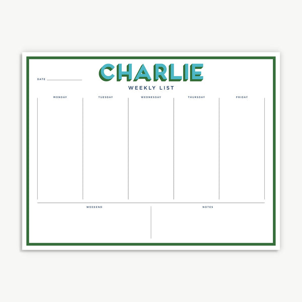 Personalized Weekly Planner Notepad – Preppy Jones