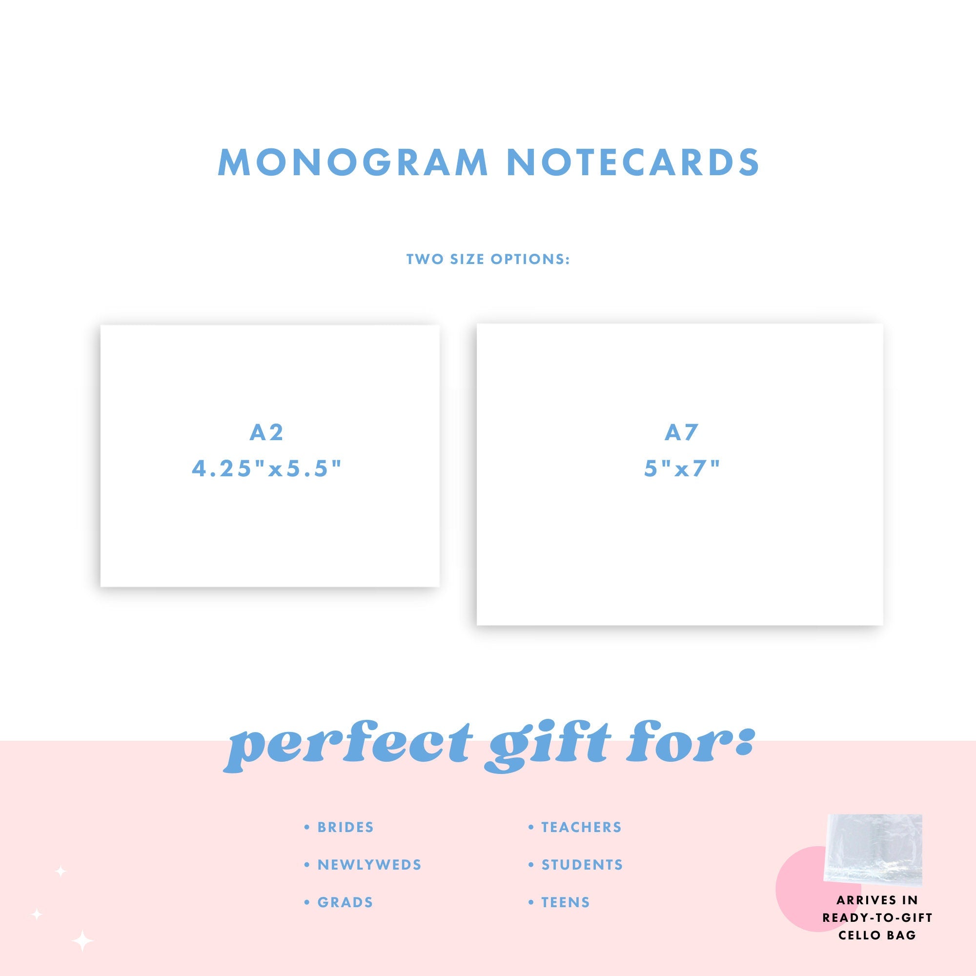 monogram notecard set, classic stationery, monogram border flat cards, stationery notecard set, personalized notecards
